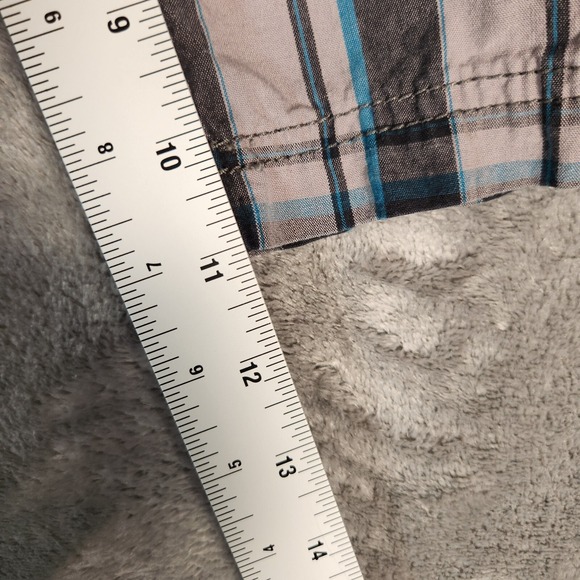 Cargo Shorts Men's 33X11 Blue Plaid Relaxed LEE Dungarees Y2K Skater - Picture 4 of 13